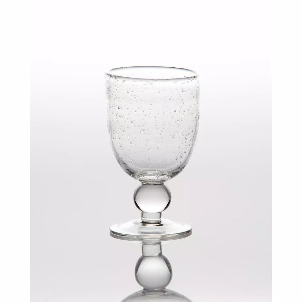 Abigails St. Remy 8 oz. Bubble Wine Glass Set of 4, Mouth-Blown Handmade Glass