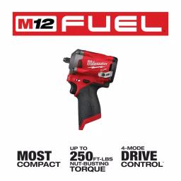 Milwaukee M12 FUEL 3/8 in. Stubby Impact Wrench & Ratchet Combo Kit with Two 3.0 Ah Batteries thumbnail 6