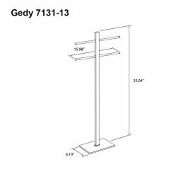 Nameeks Gedy Bridge Freestanding Towel Rack, Stainless Steel with Polished Chrome Finish thumbnail 3