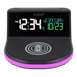 La Crosse Technology Wireless Charging Digital Alarm Clock with 7-Color Glowing Base thumbnail 8