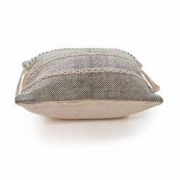 LR Resources Zanthia Black and Natural Striped Hypoallergenic 100% Cotton 20 in. x 20 in. Throw Pillow thumbnail 3