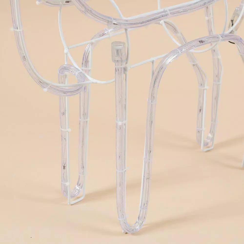 Luxen Home 25 in. LED White Rope Light Standing Reindeer - Indoor/Outdoor Christmas Decoration
