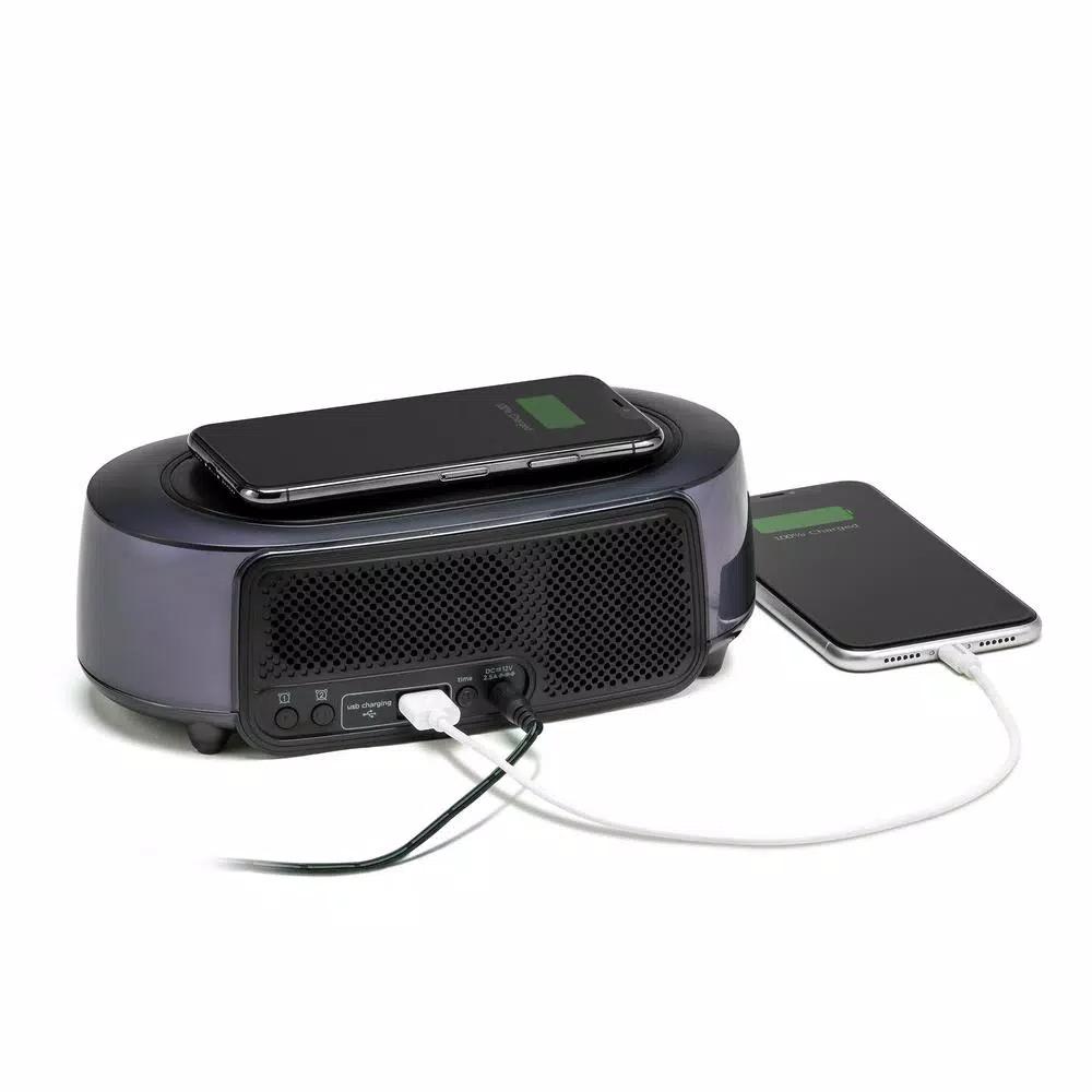 iHome TIMEBOOST GLOW Color Changing Bluetooth Alarm Clock Speaker with Qi Wireless Charging