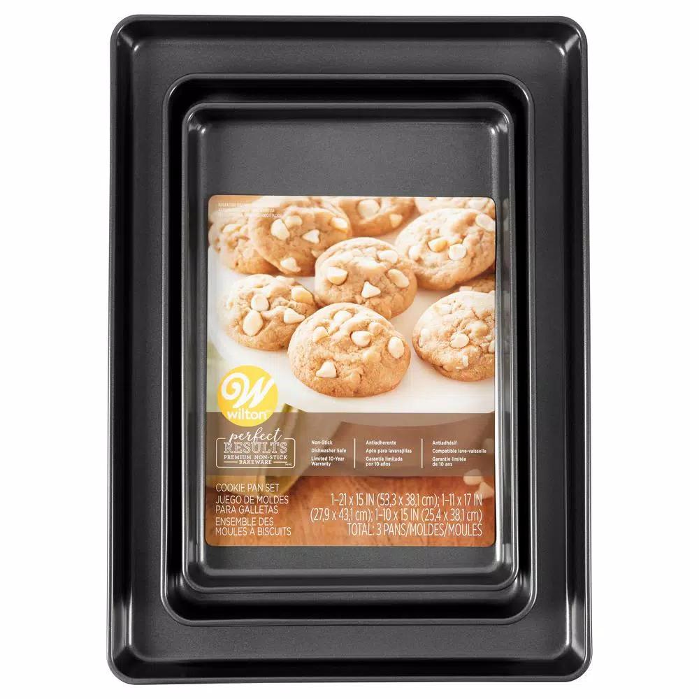 Wilton Perfect Results Premium Non-Stick Cookie Pan Set, 3-Piece