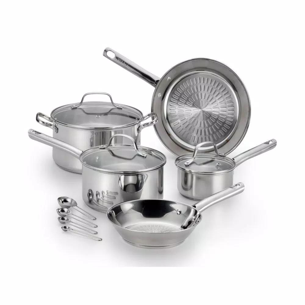 T-fal Performa Pro 12-Piece Stainless Steel Nonstick Cookware Set with Techno Release
