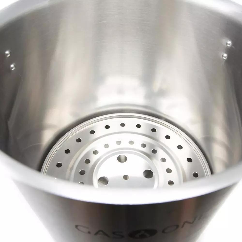 Gas One 32 Qt. Stainless Steel Stock Pot Set with Lid and Steamer Rack