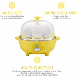 Maximatic 7-Egg Automatic Easy Egg Cooker with Poaching Tray - Yellow thumbnail 4