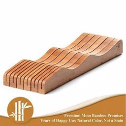 Bambusi Bambsi Bamboo In-Drawer Knife Block Organizer, 15 Slot Wood Knife Storage for Kitchen Drawers thumbnail 5