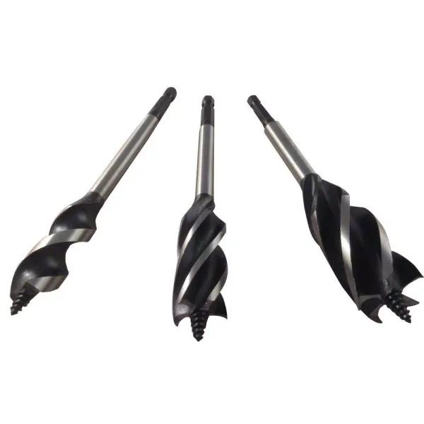 BLU-MOL Xtreme Power 3-Piece Wood Boring Bit Set, High Speed Steel Twist Bits