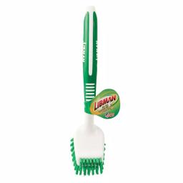 Libman Big Job Kitchen Brush with Ergonomic Rubber Grip, Non-Scratch Recycled PET Bristles thumbnail 1