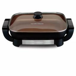 Hamilton Beach Durathon Ceramic 180 sq. in. Electric Skillet with Removable Pan, Black thumbnail 1