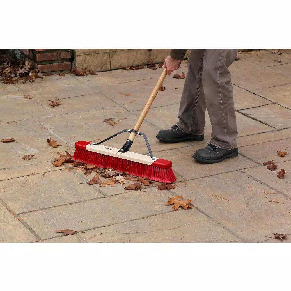 Harper 24 in. All-Purpose Push Broom with 60 in. Lacquered Hardwood Handle