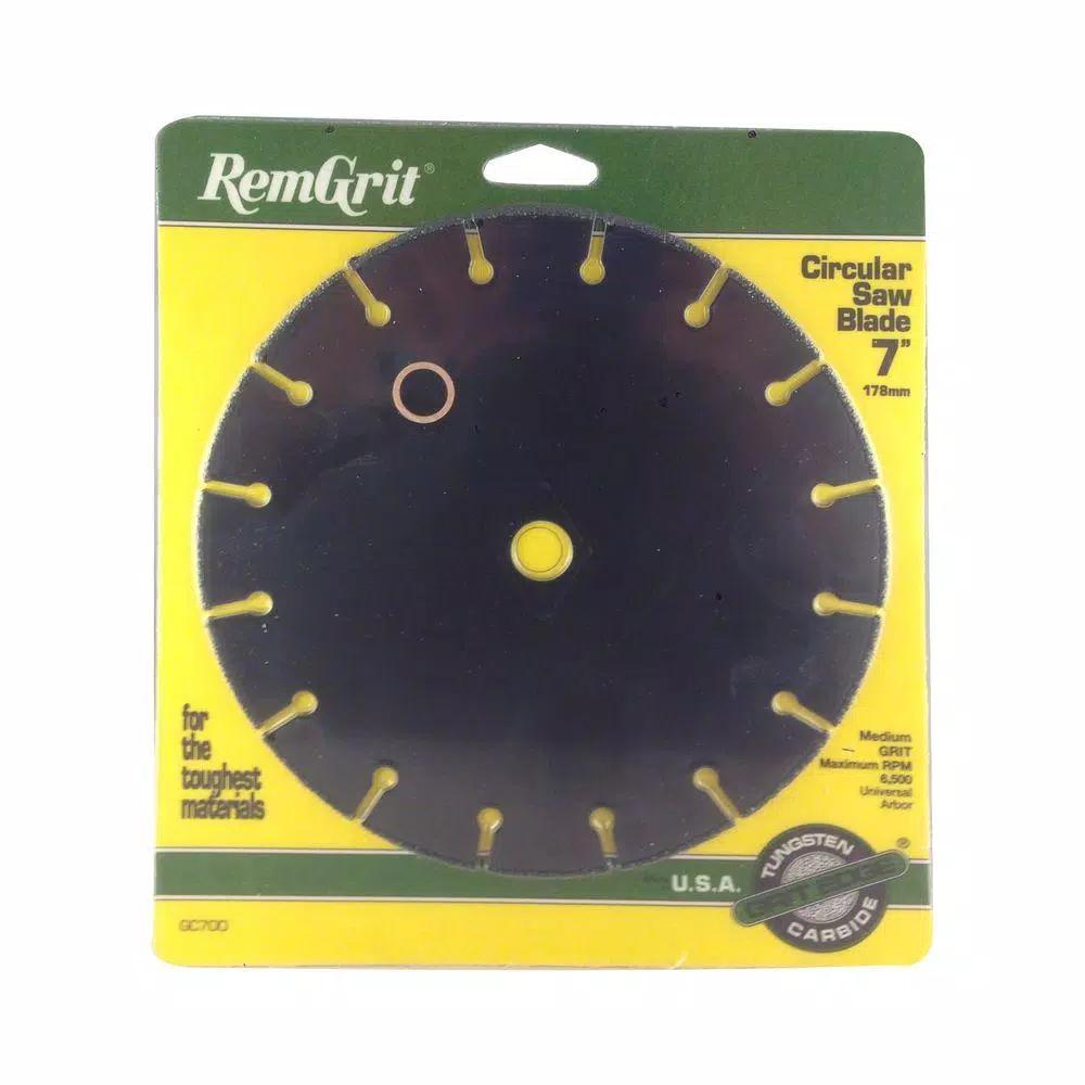RemGrit 7 in. Carbide Grit Circular Saw Blade, Medium Grit, Multi-Purpose