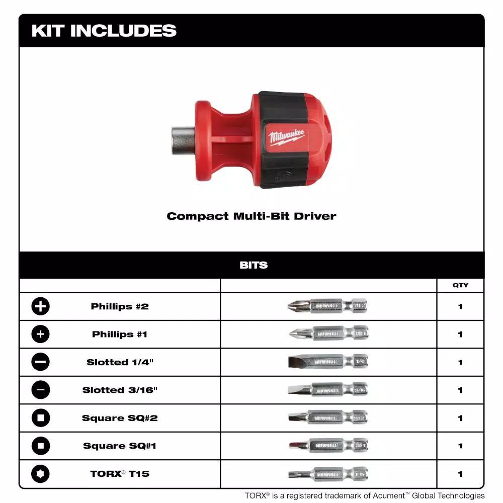 Milwaukee 2-Piece Multi-Bit Screwdriver Set: 9-in-1 Ratcheting & 8-in-1 Compact Drivers