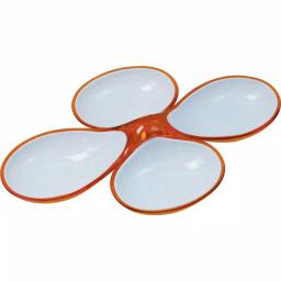 Southern Homewares 2-Piece Divided Serving Dish Candy Plate, White and Orange thumbnail 1