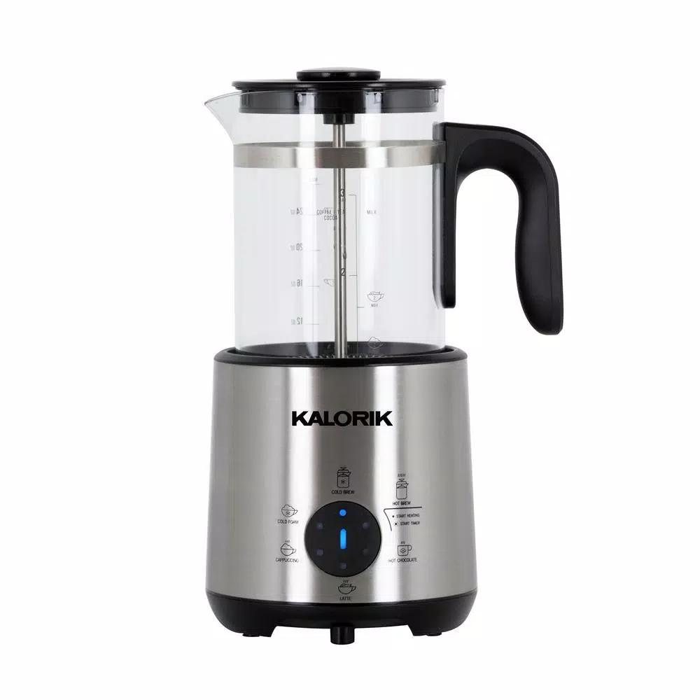 KALORIK Bartista 8-in-1 Electric French Press Coffee Maker, 24 oz. Stainless Steel