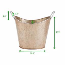 Mind Reader Copper Plated Galvanized Oval Beverage and Ice Bucket with Handles thumbnail 7