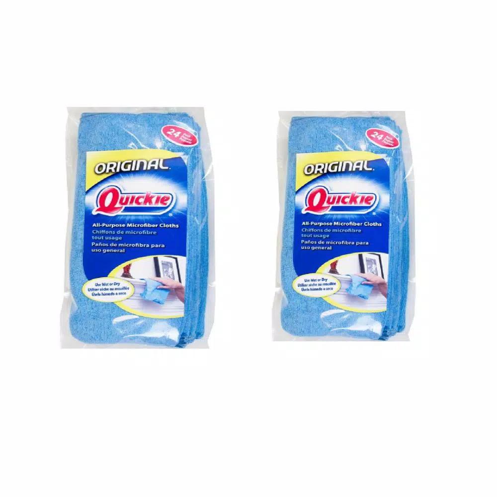 Quickie Microfiber Towels, 14 x 14 in., Blue, 48-Pack (2 x 24-Pack)