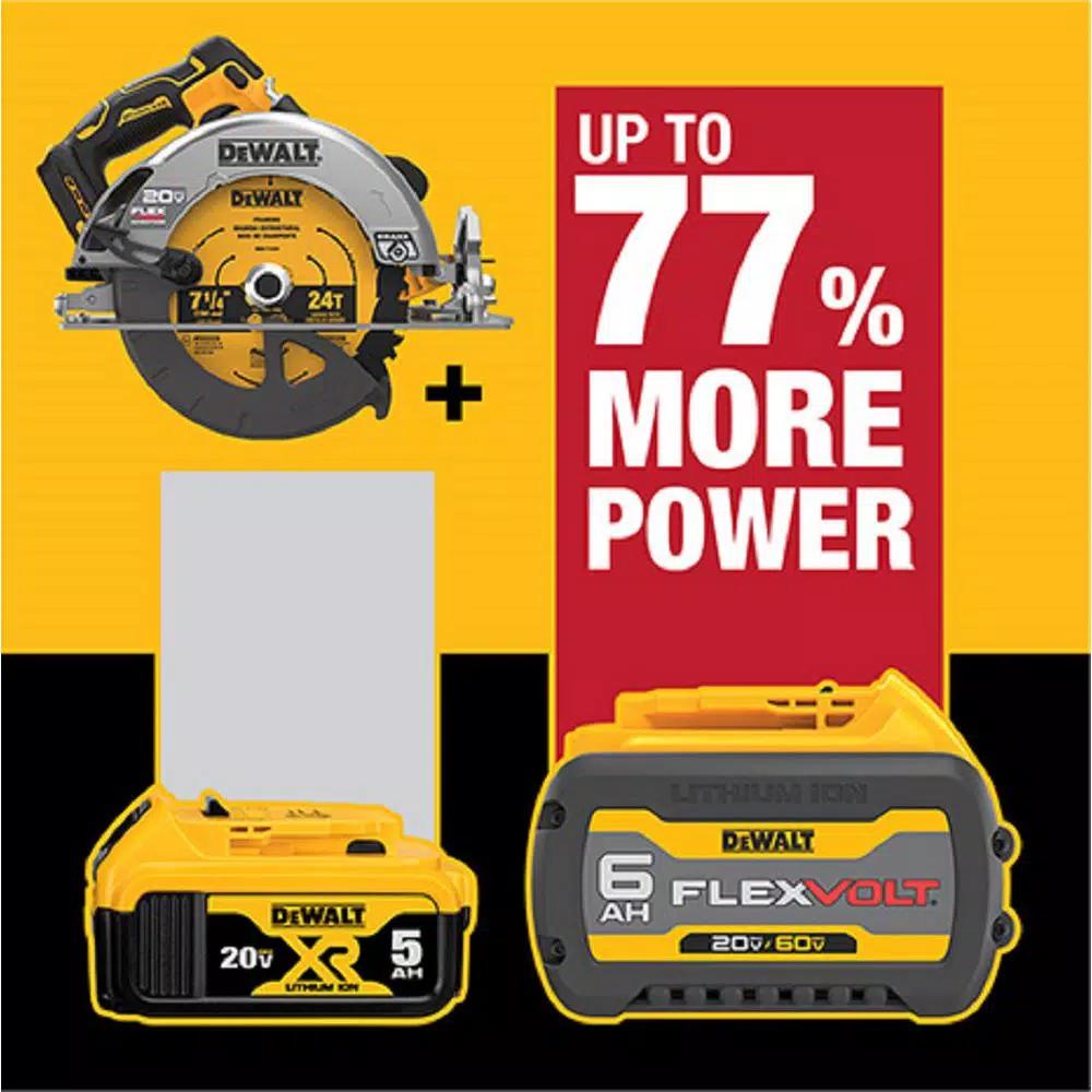 DEWALT 20V MAX Brushless 7-1/4 in. Circular Saw Kit with FLEXVOLT Advantage and (1) 6.0Ah FLEXVOLT Battery