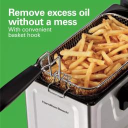 Hamilton Beach 2 Qt. Stainless Steel Deep Fryer with Adjustable Thermostat, 1500W thumbnail 4