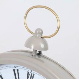 Winsome House Gray Oval Decorative Table Clock - Shabby Chic Analog Desk Clock with Roman Numerals thumbnail 5