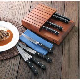 Cangshan V2 Series 5 in. Steak Knife Set with Acacia Wood Block, 9-Piece Set thumbnail 4
