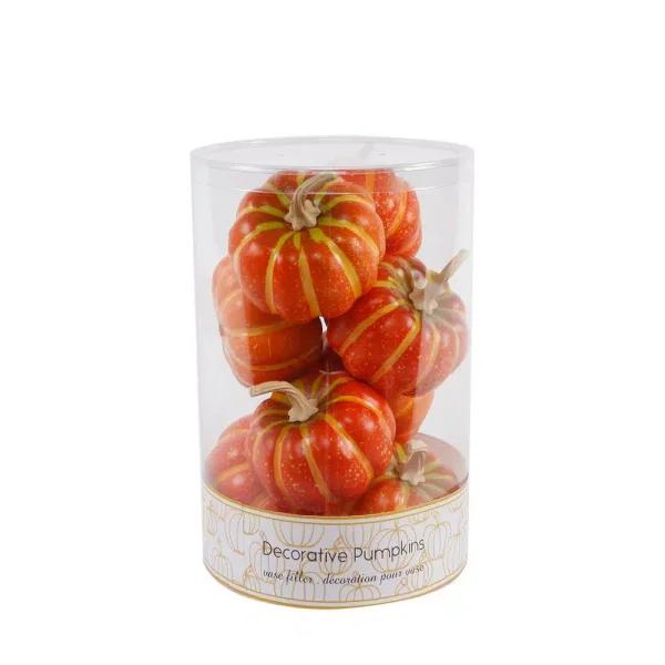 Flora Bunda 3 in. Dark Orange Foam Pumpkin Filler, Set of 8 - Fall Harvest Indoor Tabletop Decor