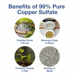 Eco Clean 99.9% Pure Copper Sulfate Pentahydrate Crystals - Blue Vitriol / Bluestone thumbnail 3