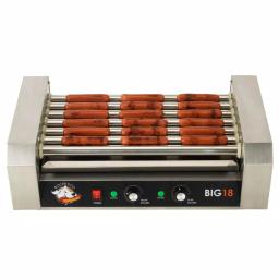 Funtime 187 sq. in. Stainless Steel Hot Dog Roller Grill, Dual Temperature Control thumbnail 4