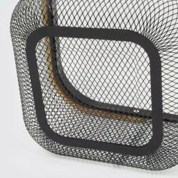 ExcelSteel Black Iron Fruit Basket with Wooden Handle and Abstract Pattern thumbnail 3