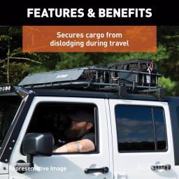 CURT 65" x 38" Extended Roof Rack Cargo Net, Black Nylon thumbnail 4