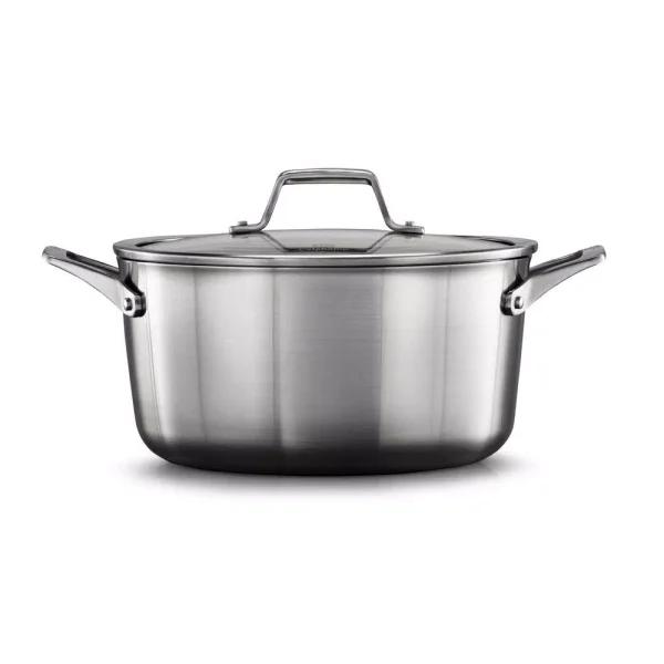 Calphalon Premier 6 Qt. Stainless Steel Stock Pot with Tempered Glass Lid