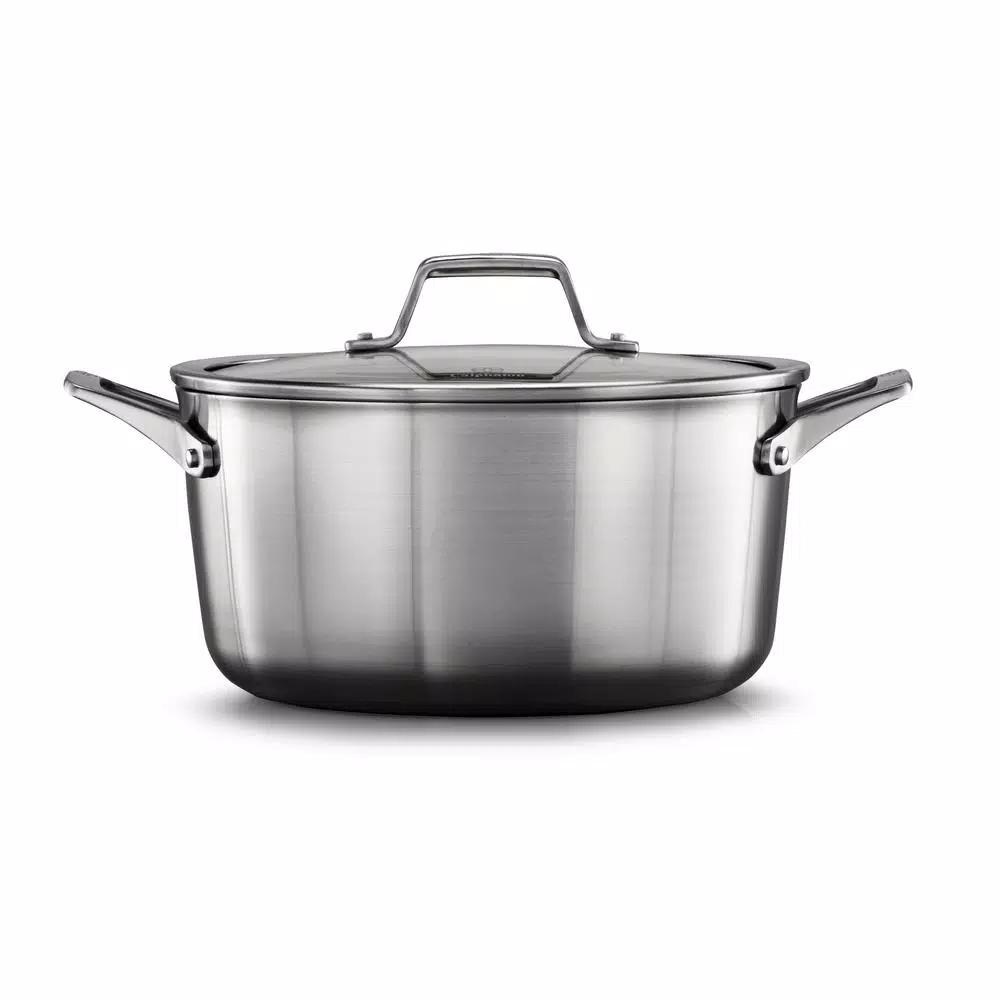 Calphalon Premier 6 Qt. Stainless Steel Stock Pot with Tempered Glass Lid