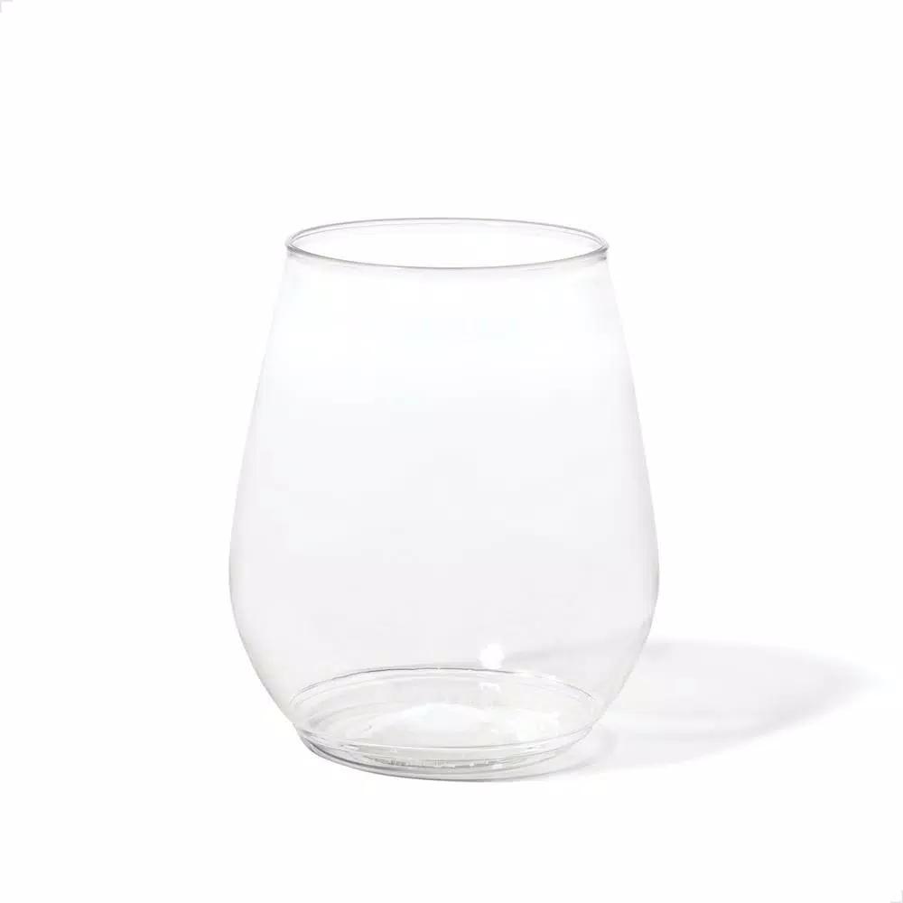 TOSSWARE Unbreakable 18 oz. Stemless Plastic Wine Tumblers, Clear, Set of 252
