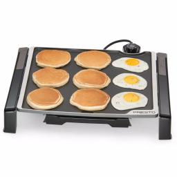 Presto Tilt and Fold 210 sq. in. Electric Griddle with Temperature Sensor, Black thumbnail 5