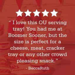 Unbranded University of Oklahoma Sooners Serve 'n Score Party Platter, 16 x 12.5-Inch Melamine Serving Tray thumbnail 2
