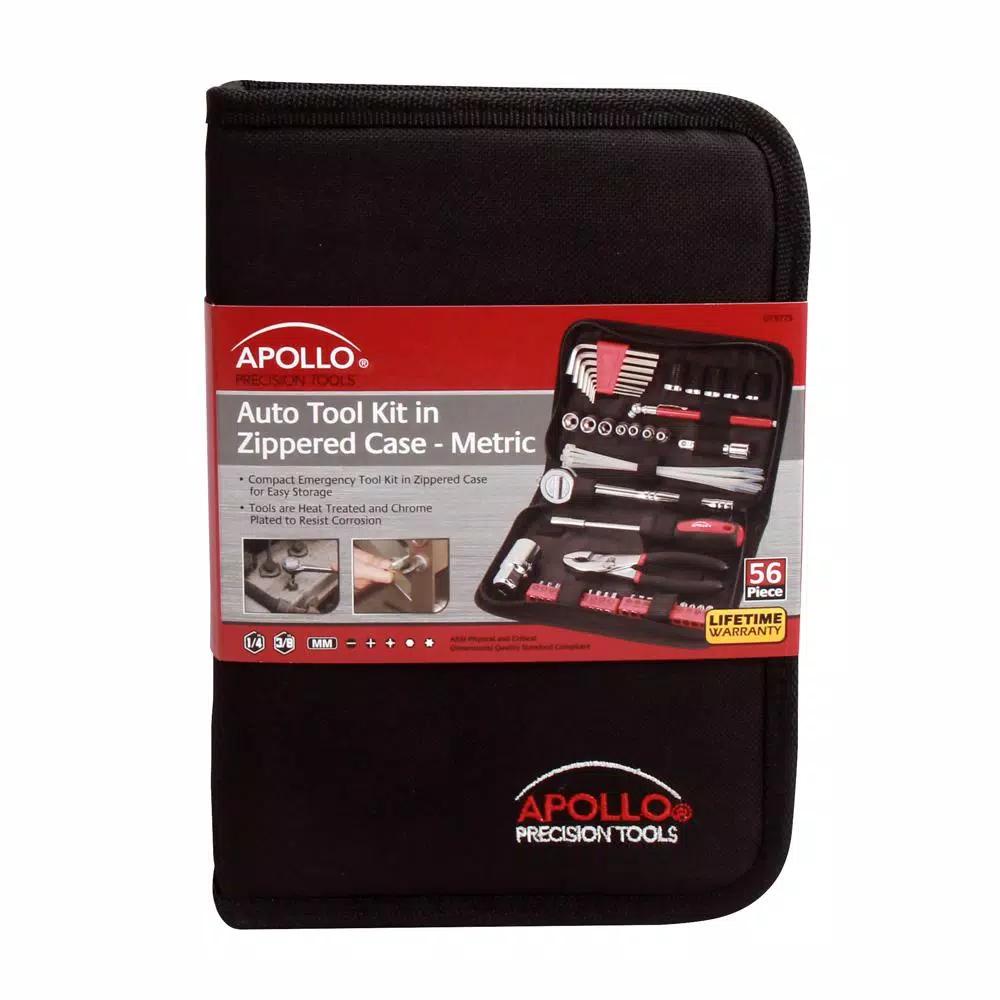 Apollo 56-Piece Metric Auto Tool Set with Zippered Storage Case