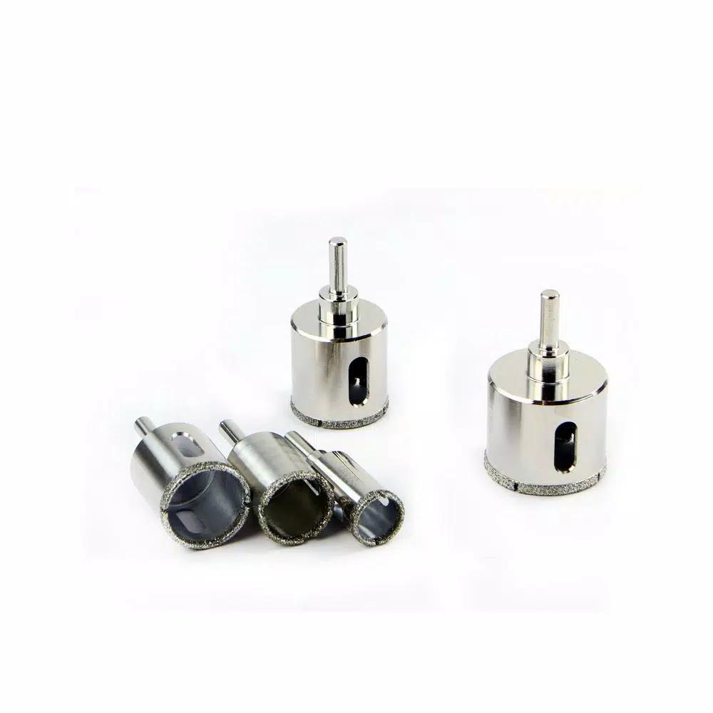 XtremepowerUS 5-Piece Diamond Dust Hole Saw Set for Glass, Tile, and Marble