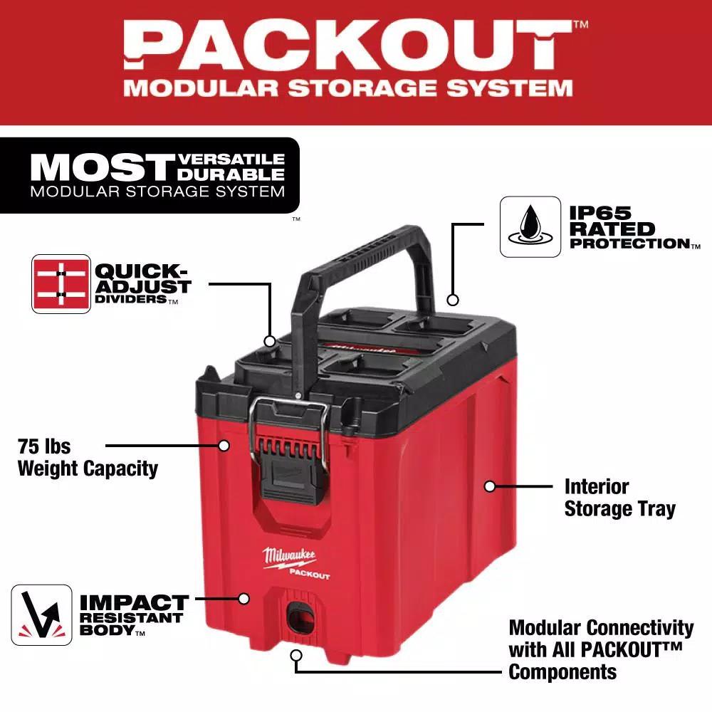 Milwaukee M18 7-1/4 in. Brushless Cordless Circular Saw Kit with 5.0 Ah Battery and PACKOUT 10 in. Compact Tool Box
