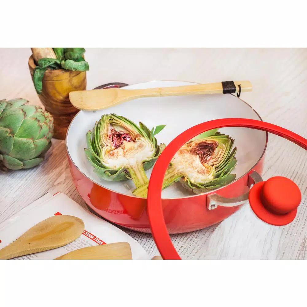 IMUSA 3.2 Qt. Ceramic Nonstick Caldero with Glass Lid and Silicone Rim