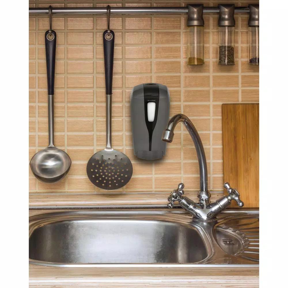 Alpine Industries Aspen Commercial 16 oz. Manual Foam Soap Dispenser, Gray/Black Refillable Wall Mount