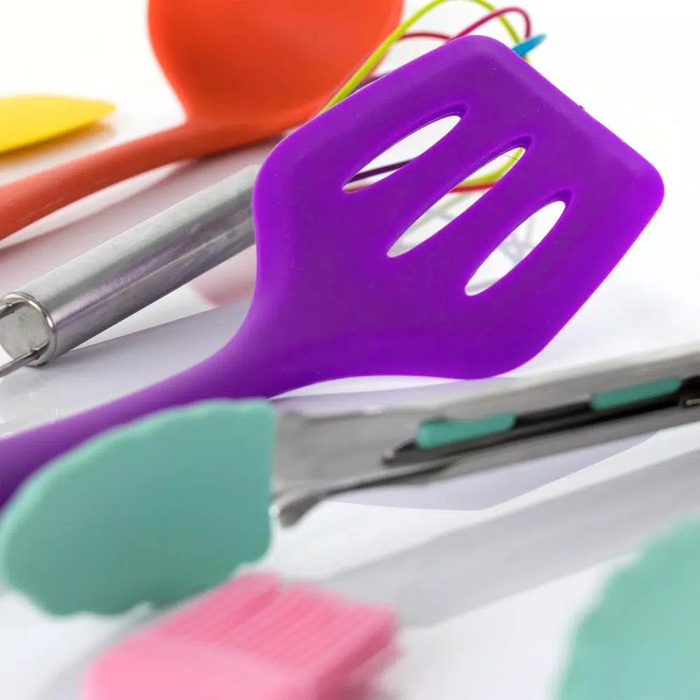 MegaChef 12-Piece Multi-Color Silicone Kitchen Utensil Set