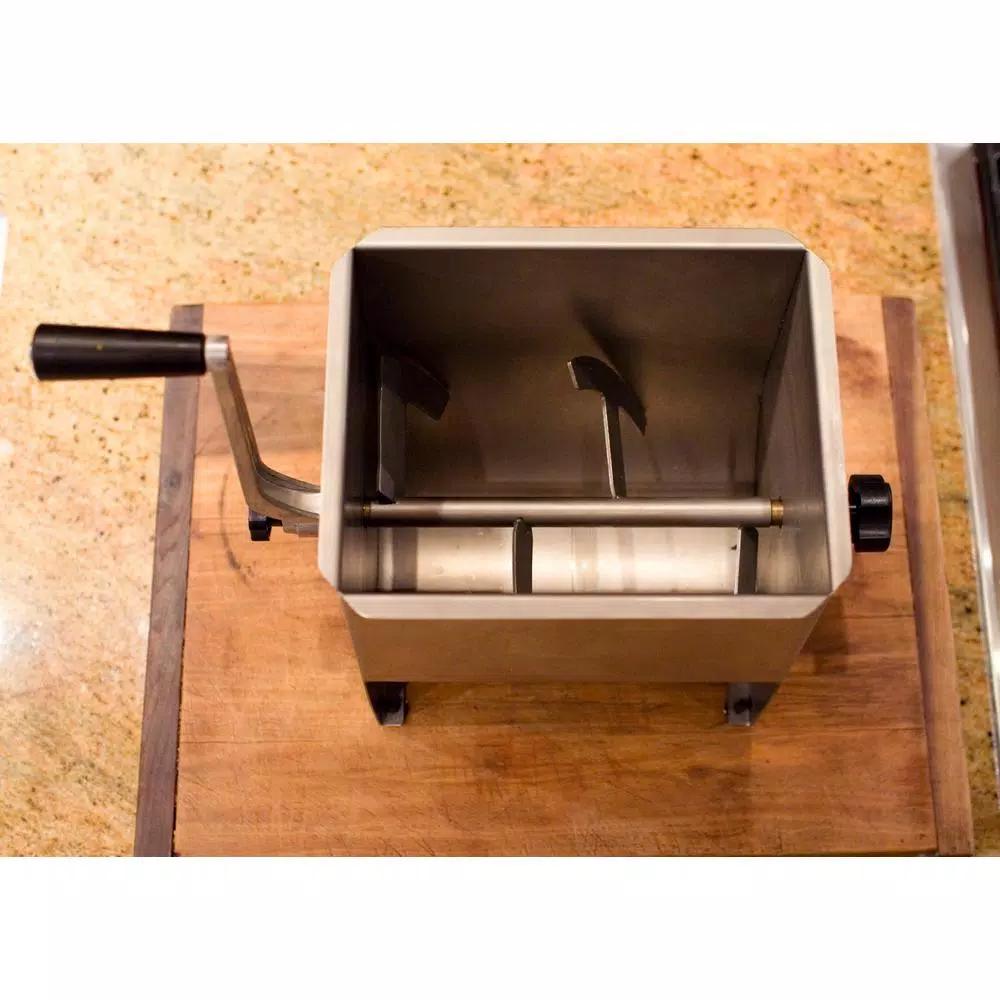 Weston Stainless Steel Manual Meat Mixer, 44 lb Capacity with Removable Paddles