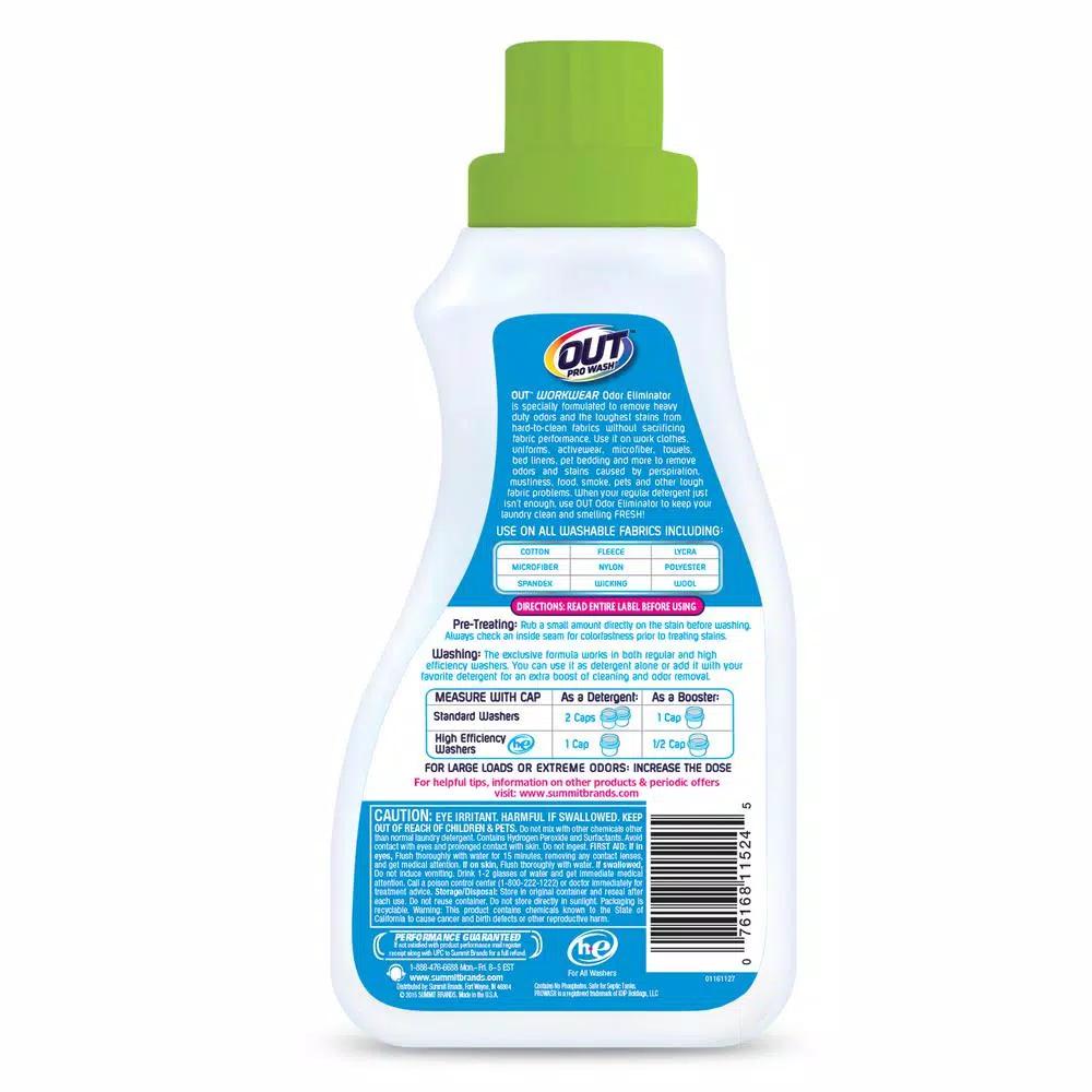 SUMMIT BRANDS OUT ProWash Workwear Odor Eliminator Liquid Laundry Detergent, 22 oz.