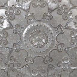 Benjara Ravello Square Gray Wood and Iron Decorative Tray with Floral Detail thumbnail 4