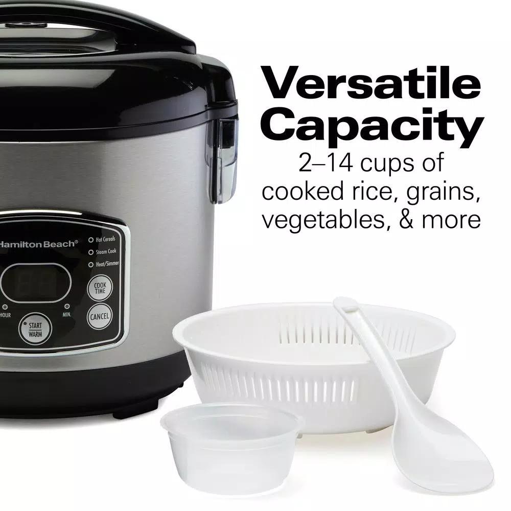 Hamilton Beach 14-Cup Stainless Steel Rice and Hot Cereal Cooker
