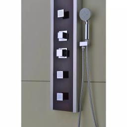ANZZI 57 in. Monsoon Full Body Shower Panel System with Mahogany Deco-Glass & Chrome Trim thumbnail 12
