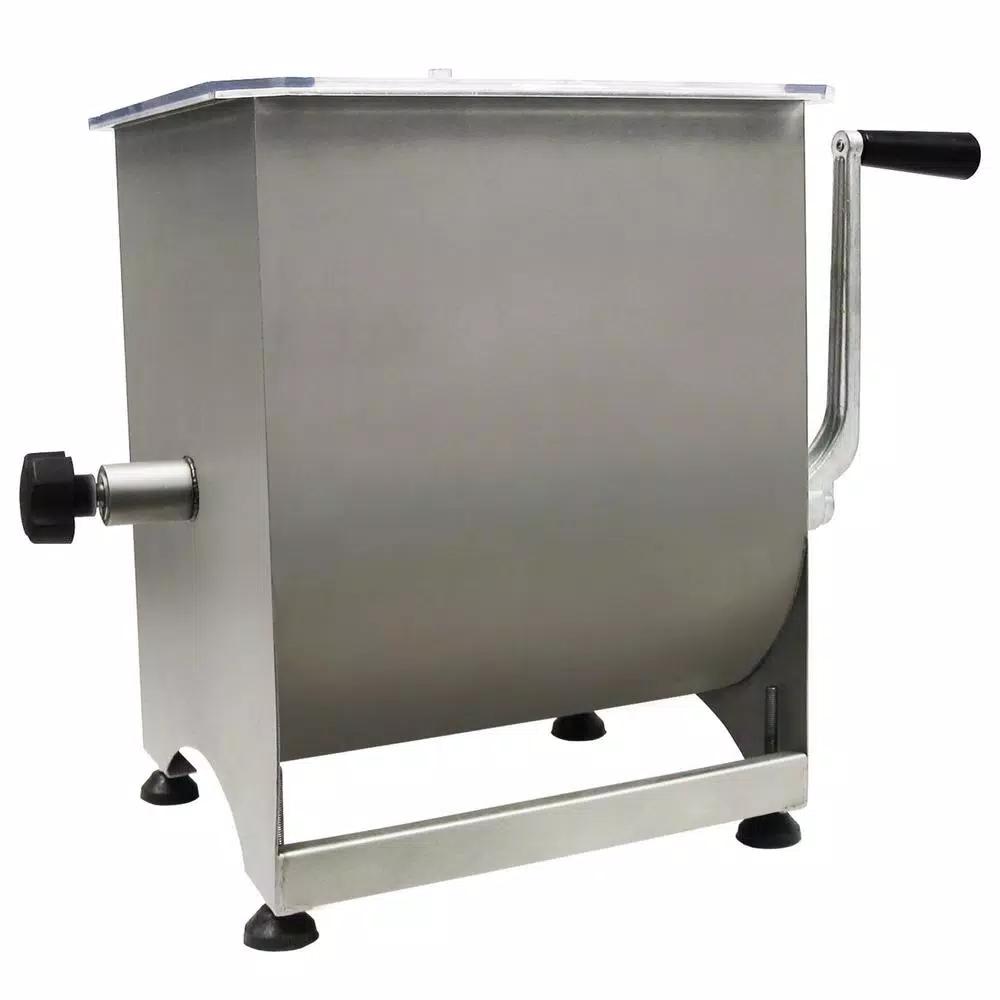 Weston Stainless Steel Manual Meat Mixer, 44 lb Capacity with Removable Paddles
