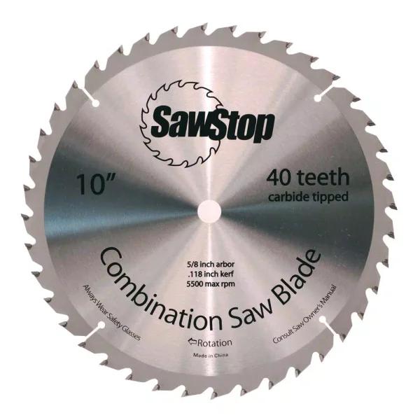 SawStop 40-Tooth Combination Table Saw Blade, 10-Inch, 5/8 in. Arbor