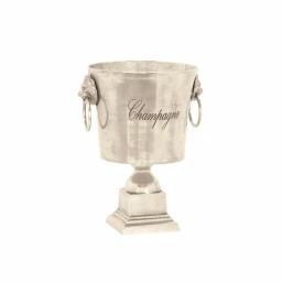 LITTON LANE 16 in. Rustic Silver Aluminum Champagne Wine Cooler with Lion Head Handles thumbnail 2